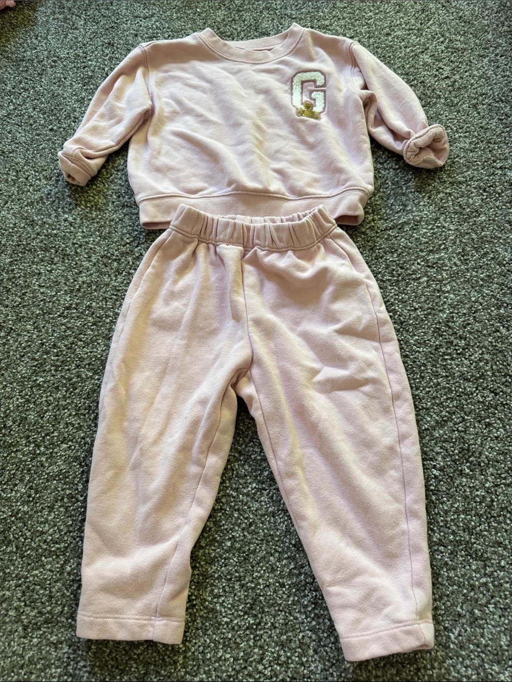 GAP Baby Pink Sweatshirt & Sweatpants - Light Pink